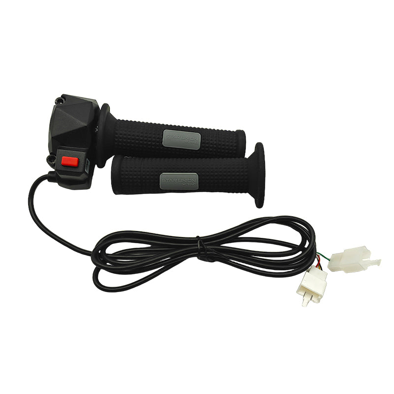 Electric bicycle throttle + integrated light switch, speed control handle, multi-functional steering accessories