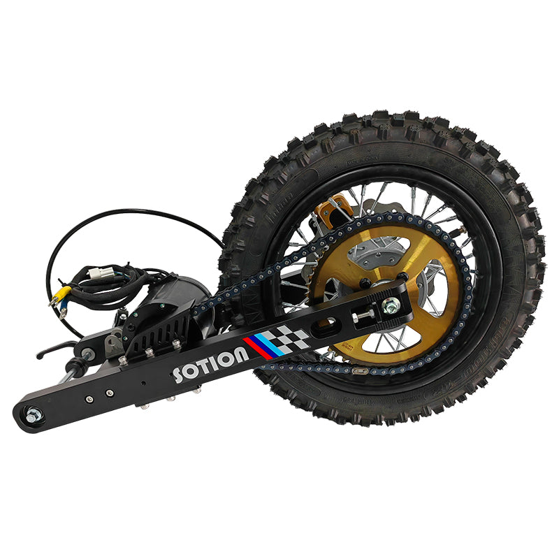 SOTION Super cool New Mid motor 5kw 72V wheel 12inch FW11 Chain off-road Swingarm