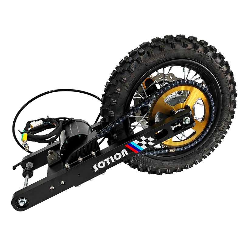 SOTION Super cool New Mid motor 5kw 72V wheel 12inch FW11 Chain off-road Swingarm