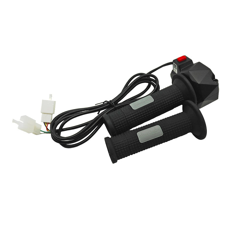 Electric bicycle throttle + integrated light switch, speed control handle, multi-functional steering accessories