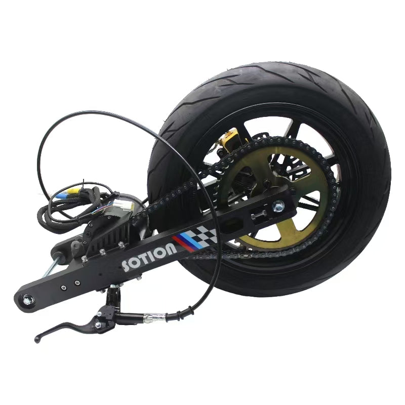 SOTION Super cool New Mid motor 5kw 72V wheel 12inch FW11 Chain off-road Swingarm