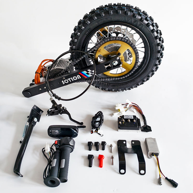 SOTION 72V 7KW GTS11-D SWING ARM MOTOR Kit With Controller Throttle and Display 12-inch tires