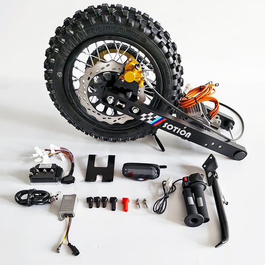 SOTION 72V 7KW GTS11-D SWING ARM MOTOR Kit With Controller Throttle and Display 12-inch tires