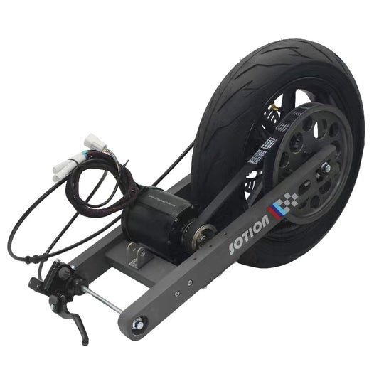 SOTION Super cool 5kw 72V Mid motor Belt Drive  wheel 12inch FW11  Swing arm