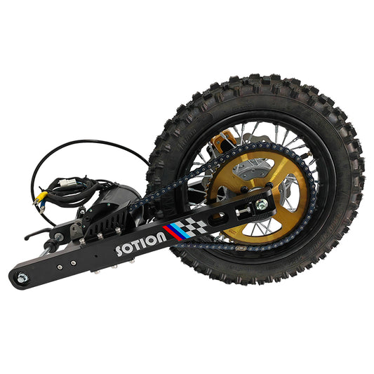 SOTION Super cool New Mid motor 5kw 72V wheel 12inch FW11 Chain off-road Swingarm