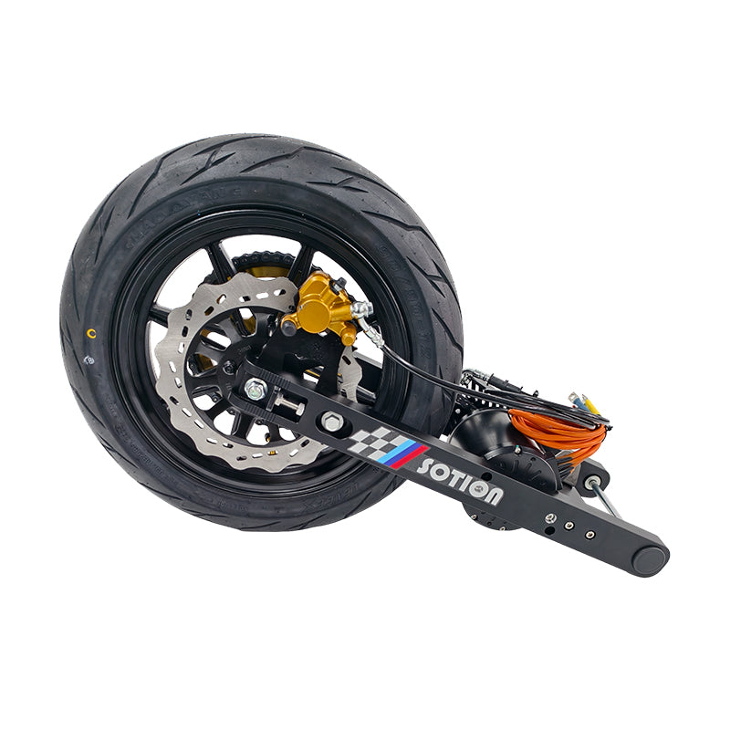SOTION Super cool 5kw 72V Mid motor Belt Drive  wheel 12inch FW11 v2 Swing arm
