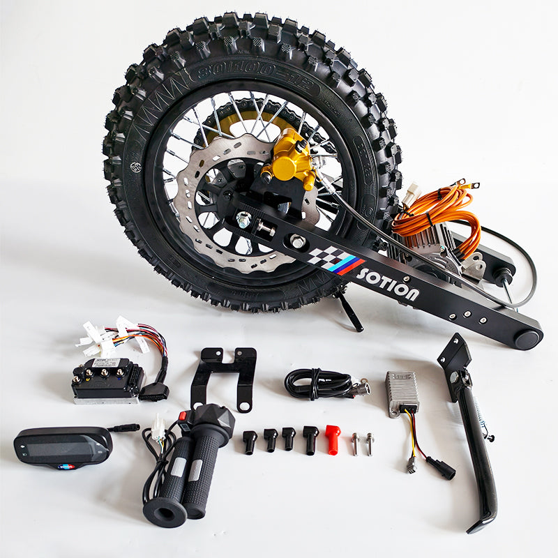 SOTION 72V 7KW GTS11-D SWING ARM MOTOR Kit With Controller Throttle and Display 12-inch tires