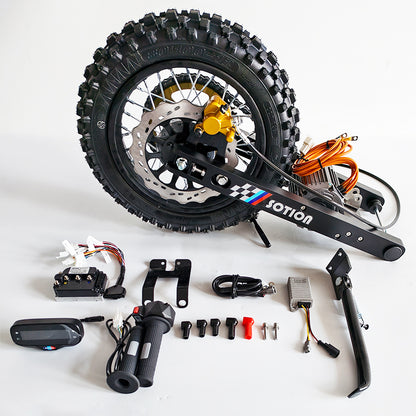 SOTION 72V 7KW GTS11-D SWING ARM MOTOR Kit With Controller Throttle and Display 12-inch tires