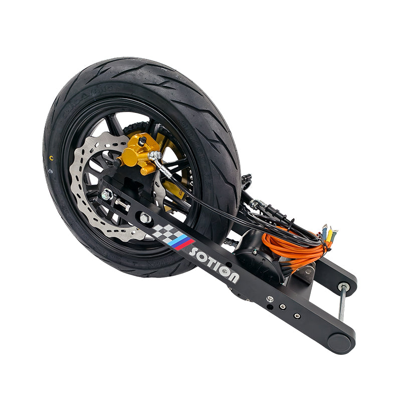 SOTION Super cool 5kw 72V Mid motor Belt Drive  wheel 12inch FW11 v2 Swing arm