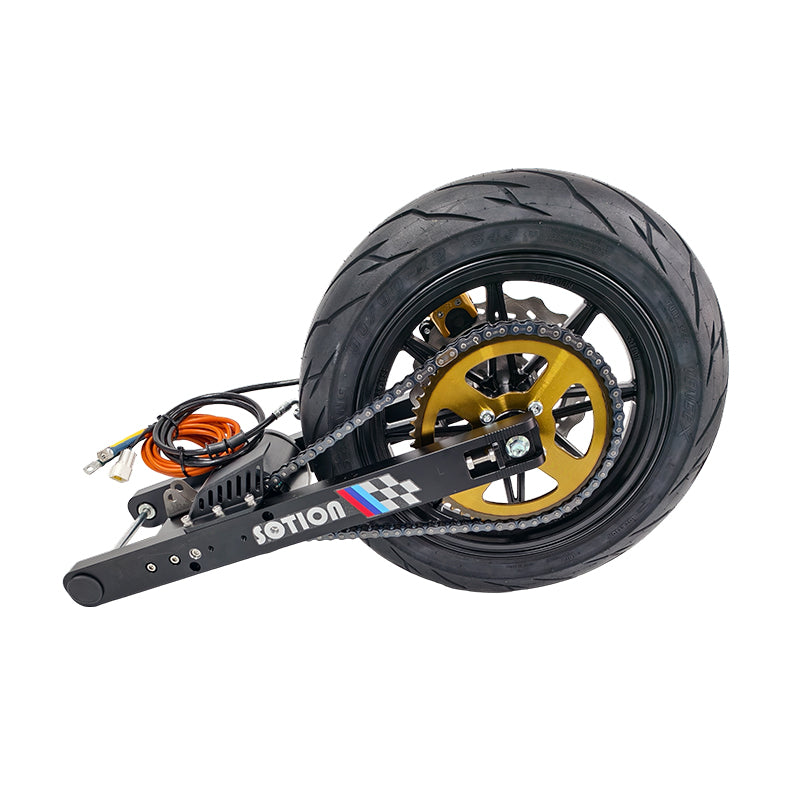 SOTION Super cool 5kw 72V Mid motor Belt Drive  wheel 12inch FW11 v2 Swing arm