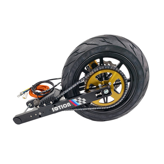 SOTION Super cool 5kw 72V Mid motor Belt Drive  wheel 12inch FW11 v2 Swing arm
