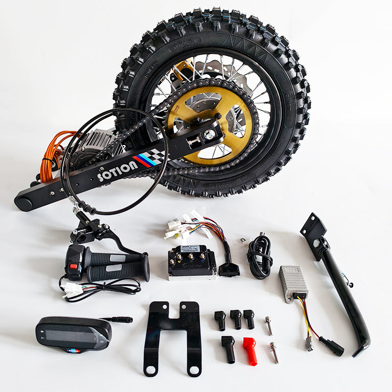 SOTION 72V 7KW GTS11-D SWING ARM MOTOR Kit With Controller Throttle and Display 12-inch tires