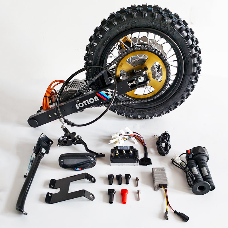 SOTION 72V 7KW GTS11-D SWING ARM MOTOR Kit With Controller Throttle and Display 12-inch tires