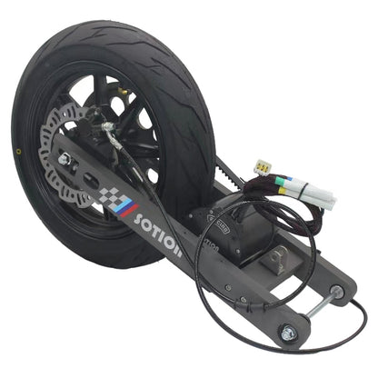 SOTION Super cool 5kw 72V Mid motor Belt Drive  wheel 12inch FW11  Swing arm