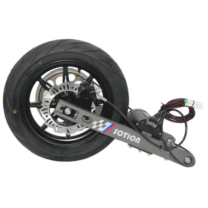 SOTION Super cool 5kw 72V Mid motor Belt Drive  wheel 12inch FW11  Swing arm