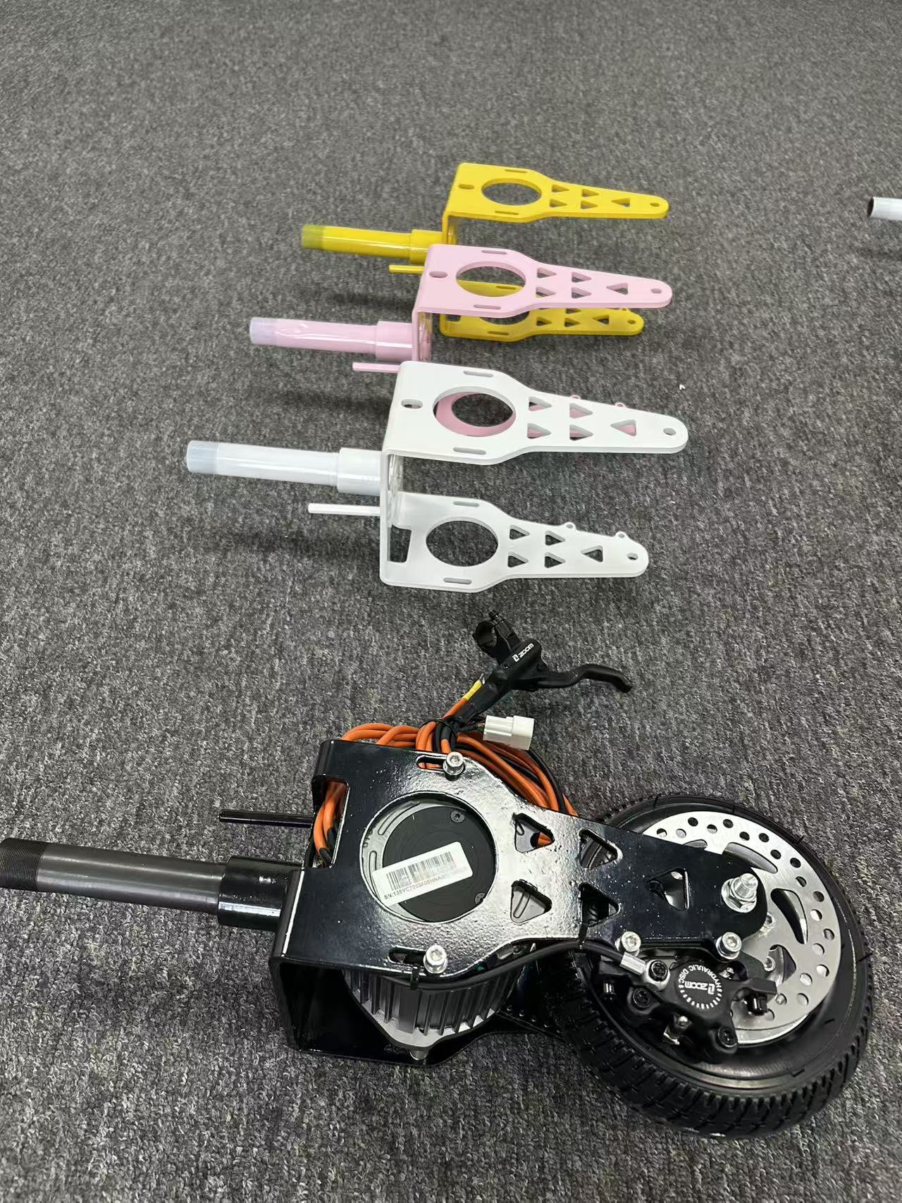 High-Performance Crazy Cart Front Fork with Motor and 4-Inch Wheel